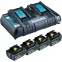 Makita DC18RD - Carregador + bateria 4 x - Li-Ion - 6 Ah - 108 Wh - 2 x carregamento de bateria (199485-6)