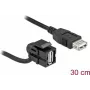 USB 2.0 conector fêmea Type-A com cabo preto DeLOCK 86869