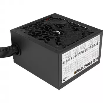 Fonte de alimentação AEROCOOL AERO BRONZE 650W APFC (V.2 2025) — fonte de alimentação ATX 650W com PFC ativo