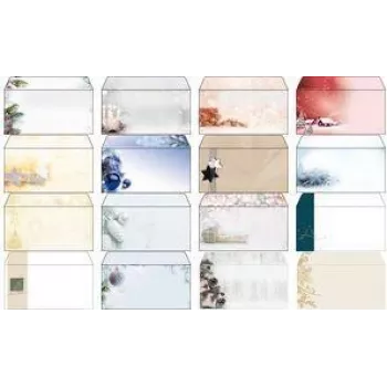 Envelopes de Natal Sigel DU430 Glamouröse Weihnacht DIN longo, envelopes decorativos para cartões festivos