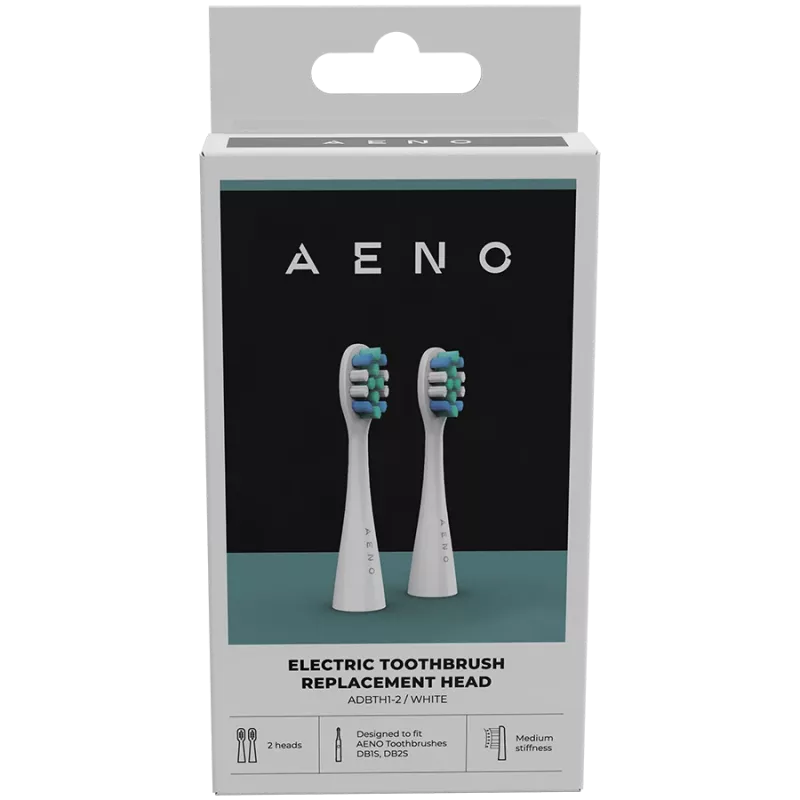 Cabeças de escova de substituição AENO, Branco, cerdas Dupont, 2 unid. no conjunto (para ADB0001S/ADB0002S)