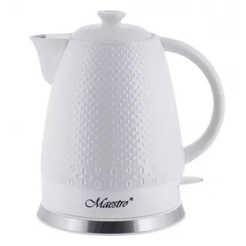 Chaleira elétrica Maestro MR-073 1,5 l 1500 W branca, controlo por alavanca, indicador de nível de água