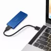 Caixa SSD QOLTEC 51832 — externa M.2 SATA, USB 3.0, até 2 TB, azul, suporta unidades de 30 mm, 4 slots