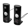 Altifalantes para PC com fios 2 vias Audiocore AC860, 2.0 canais, 4 W RMS, alimentação USB, entrada de 3,5 mm, preto