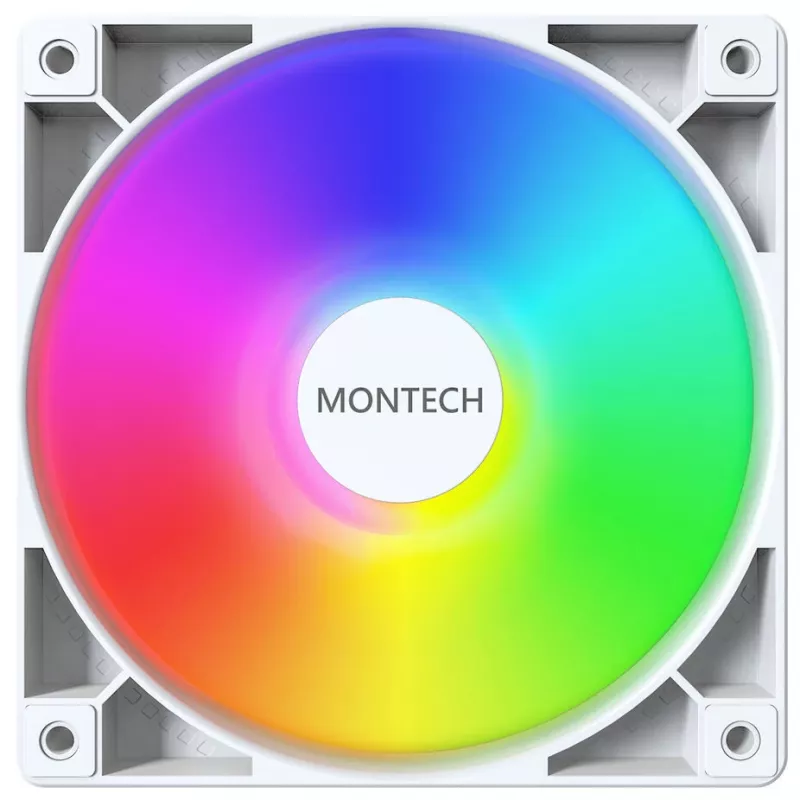 Conjunto de ventoinhas para caixa Montech GF120 PWM ARGB 3-em-1 — ventoinha PWM de 120 mm com iluminação ARGB