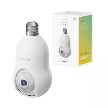 Câmara exterior inteligente Hombli, Bulb Cam 2K, branco