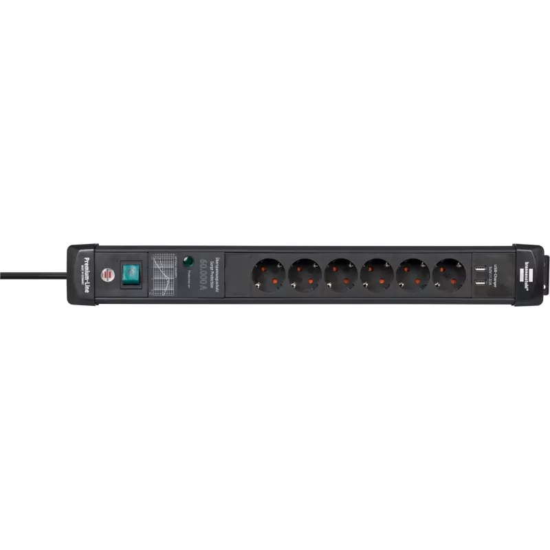 Extensão de energia Brennenstuhl 1951160606 3 m 6 tomadas AC para interior preto