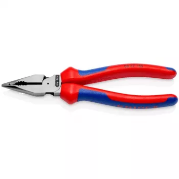 08 22 185, alicate de bico, 1,3 cm, 61 HRC, azul, vermelho, 55 mm, 185 mm