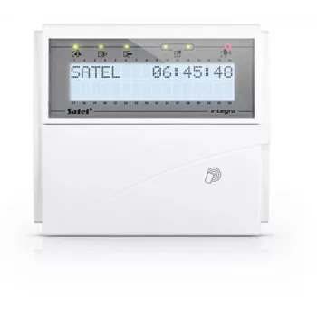 Teclado LCD SATEL (retroiluminação branca, leitor de cartões de proximidade 125 kHz) INT-KLCDR-W