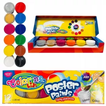 Tintas de cartaz Colorino Kids 12 cores 20 ml