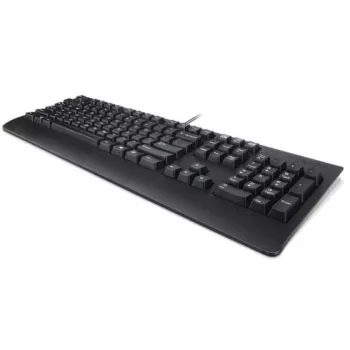 Teclado com fio Lenovo Preferred Pro II tamanho completo USB, QWERTY, layout romeno, preto, apoio de pulso