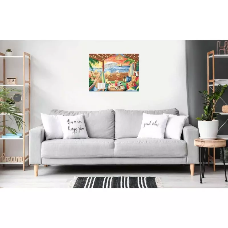 Conjunto de pintura e puzzle Ravensburger Cozy Cabana 23911 – conjunto de atividade de pintura e puzzle