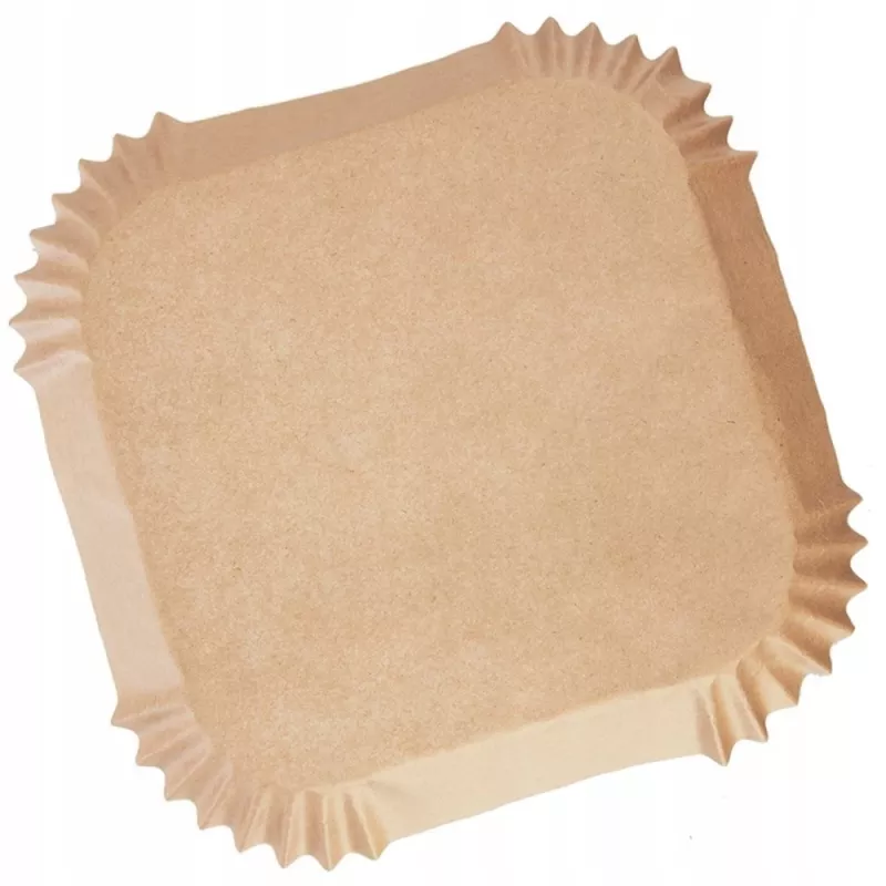 Papel para cesto de fritar Heckermann 21×21 cm quadrado, 100 unidades (modelo 120071)