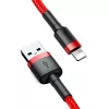Cabo USB Lightning Baseus Cafule 2,4A 1m (preto + vermelho)
