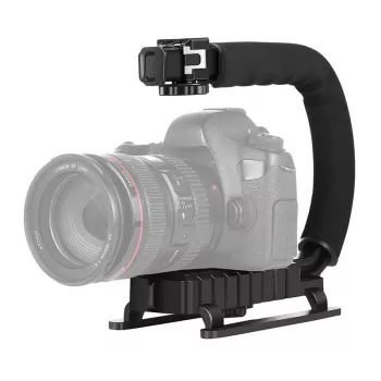 Estabilizador de câmara de mão PULUZ PU3005 com pega em C para câmaras DSLR e de vídeo
