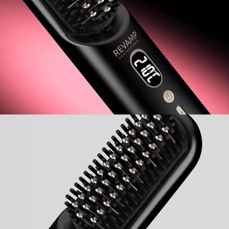 Escova de ar quente iónica sem fios Revamp BR-1950 Straight & Go