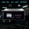 Carregador de bateria QOLTEC 52514 — 12V/24V, 25A, para baterias AGM/GEL/SLA com visor LCD