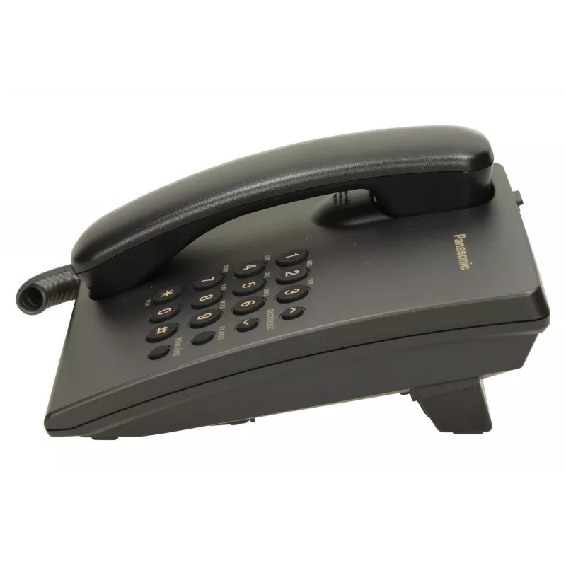 Telefone com fio Panasonic KX-TS500 preto com identificação de chamadas e alta-voz