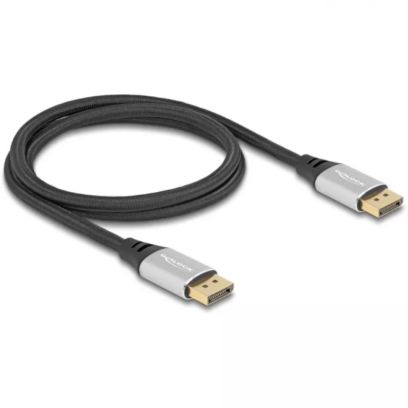 Cabo DisplayPort DeLOCK 16K 60 Hz 1 m prateado metal