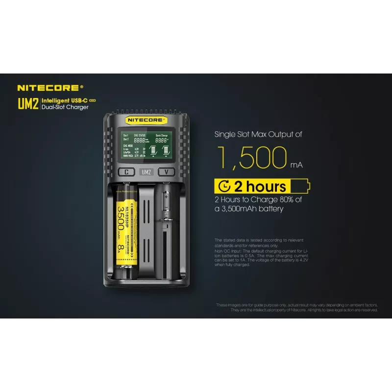 Carregador de pilhas Nitecore UM2 pilha doméstica DC iões de lítio níquel-cádmio