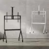 Suporte de TV de chão MACLEAN MC-114 W para ecrãs 55-100 polegadas, branco, VESA até 900x600, carga máxima 120 kg, altura 115–152 cm, prateleira