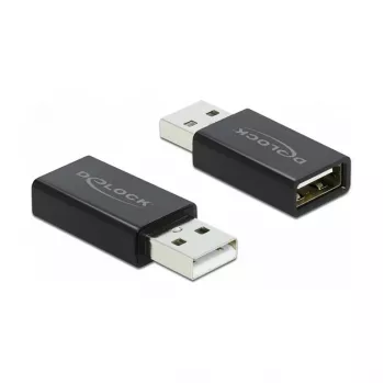 Adaptador USB 2.0 DELOCK Type-A macho para Type-A fêmea bloqueador de dados