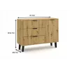Cómoda SCANDI 1D3S fina carvalho ARTISAN