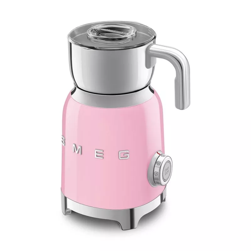 Espumador de leite automático Smeg MFF11PKEU rosa aço inoxidável 500W