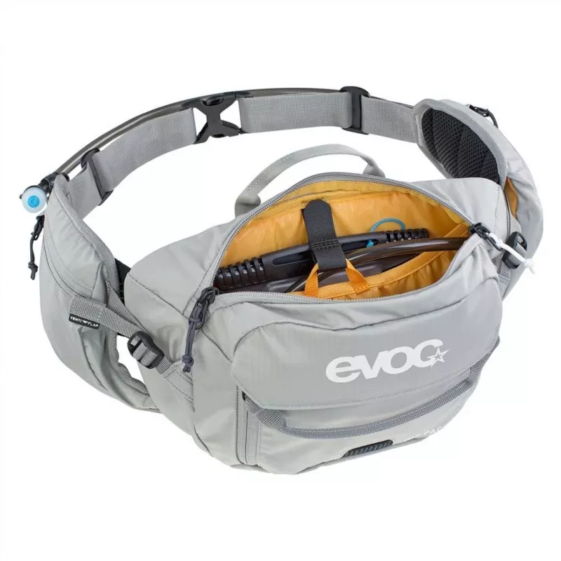 Bolsa de cintura EVOC Hip Pack mesh nylon ripstop cinzento 3L unissexo