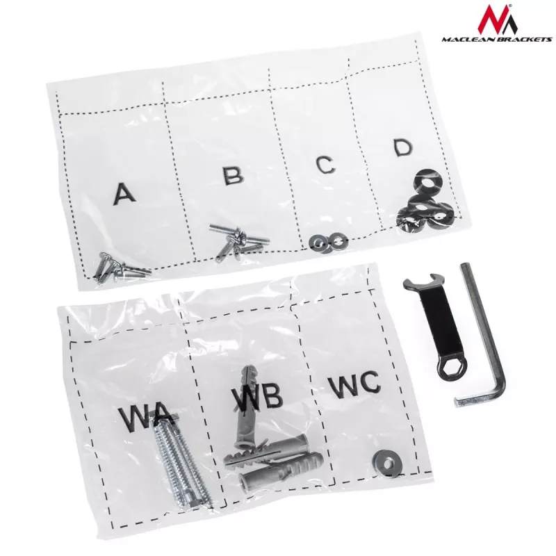 Suporte de parede para TV MACLEAN MC-740 para ecrãs de 13–23 polegadas, VESA até 100x100, capacidade de carga 30 kg