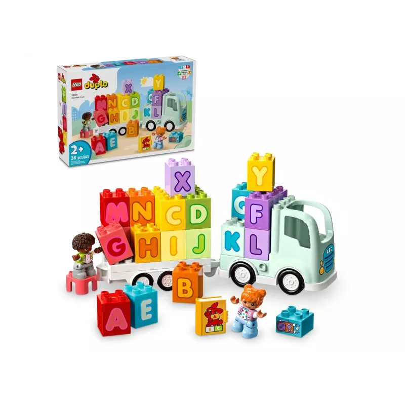 Brinquedo de construção LEGO DUPLO 10421 Camião ABC, 36 peças, 2 minifiguras, a partir de 2 anos, dimensões 110 × 140 × 70 mm