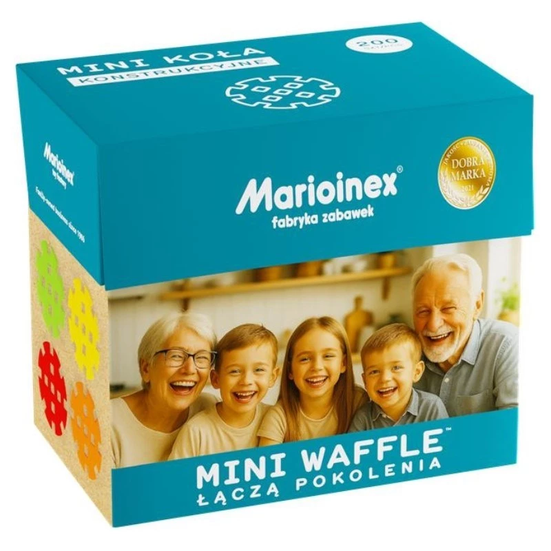 Marioinex Mini Waffle blocos de construção conjunto sénior – 200 peças, multicolorido, idade recomendada 6+
