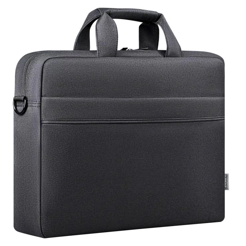 Mala para portátil DEFENDER FIRM 26123 para portáteis de 15,6 polegadas, poliuretano, preto, toploader, alça removível