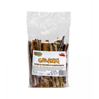 Sticks de petiscos para pequenos roedores Alegia Rodent Treat Twigs 100 g — aromatizados com plantas, petiscos de higiene dentária sem açúcar e sem glúten