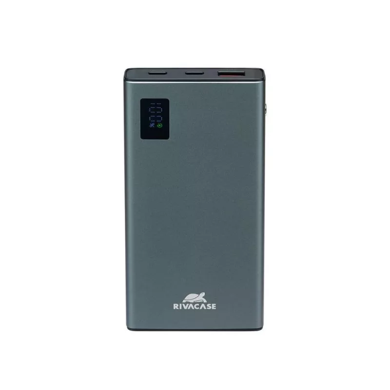 Powerbank Rivacase VA1021 10000mAh, saídas USB duplas, indicadores LED, carregador portátil compacto