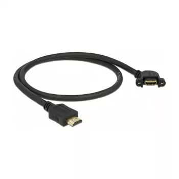 Cabo HDMI DeLOCK 85467 0,5 m Type-A macho para fêmea preto