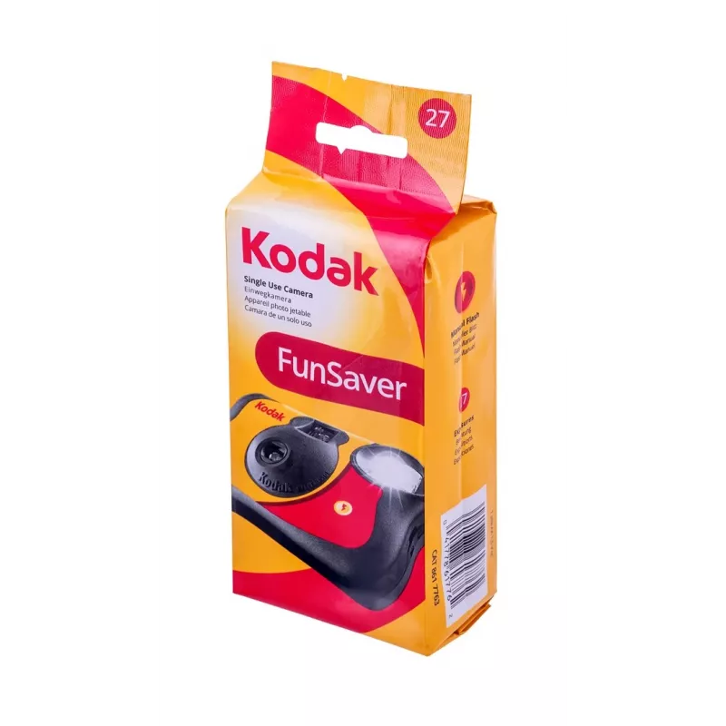 Máquina fotográfica descartável com flash Kodak FunSaver, filme a cores e flash, 27 fotos, ISO 400