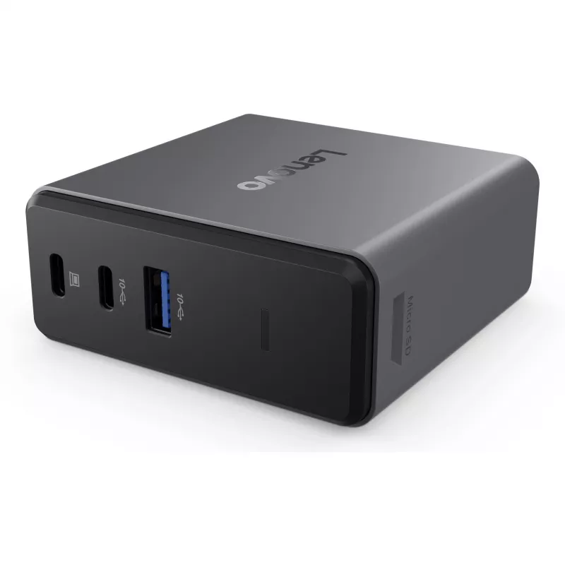 Lenovo X9 Charging GaN Dock com fios USB 3.2 Gen 2 (3.1 Gen 2) Type-C cinzento