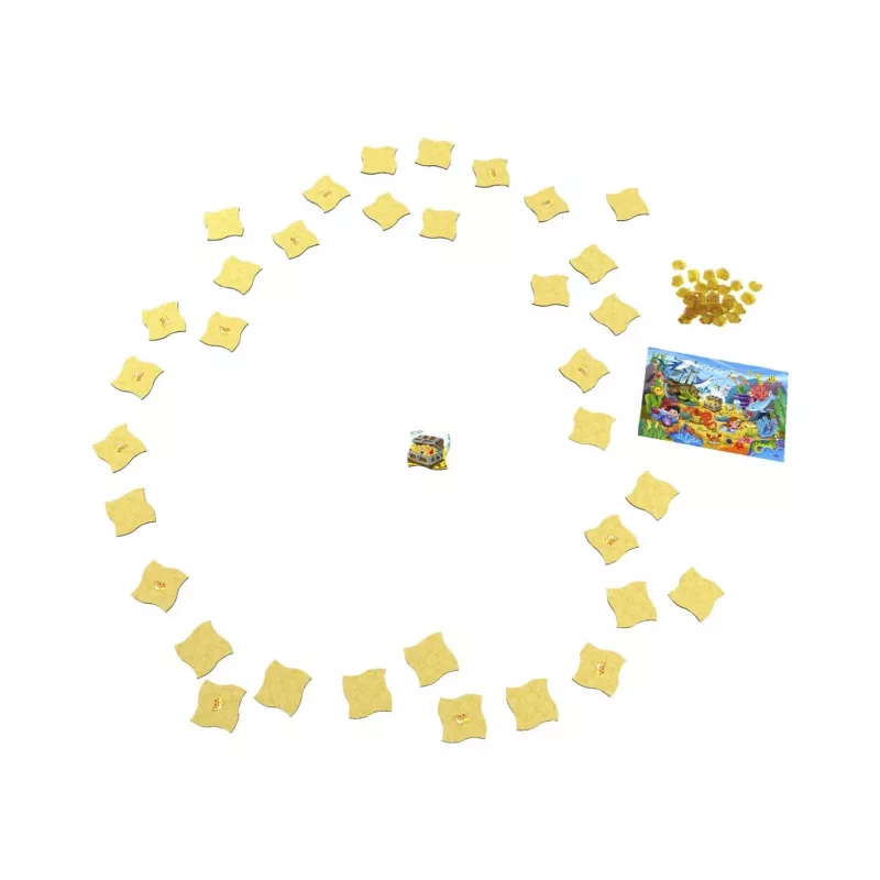 Jogo e puzzle - Caça ao tesouro no oceano, jogo de tabuleiro