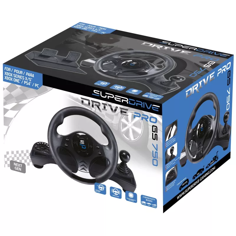 Volante + pedais Subsonic SA5156-NG rotação 270° USB preto