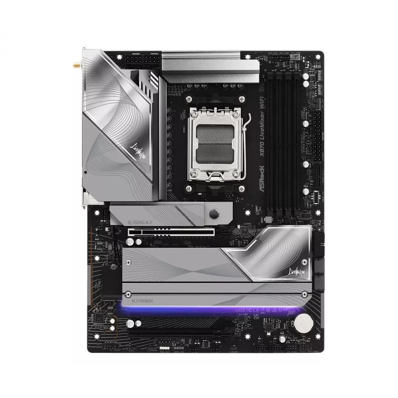 Motherboard ASROCK X870 (Socket AM5, ATX, DDR5, 4 slots de memória, X870LIVEMIXERWIFI)