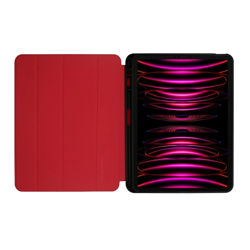 Crong FlexFolio CRG-FXF-IPD112-RED capa tipo folio para iPad Air 11 M3 (2025)/M2 (2024), iPad Air 10.9 (5-4 ger.), iPad Pro 11 (2022-2021), 27,7 cm (10,9″), com suporte para Apple Pencil, vermelha