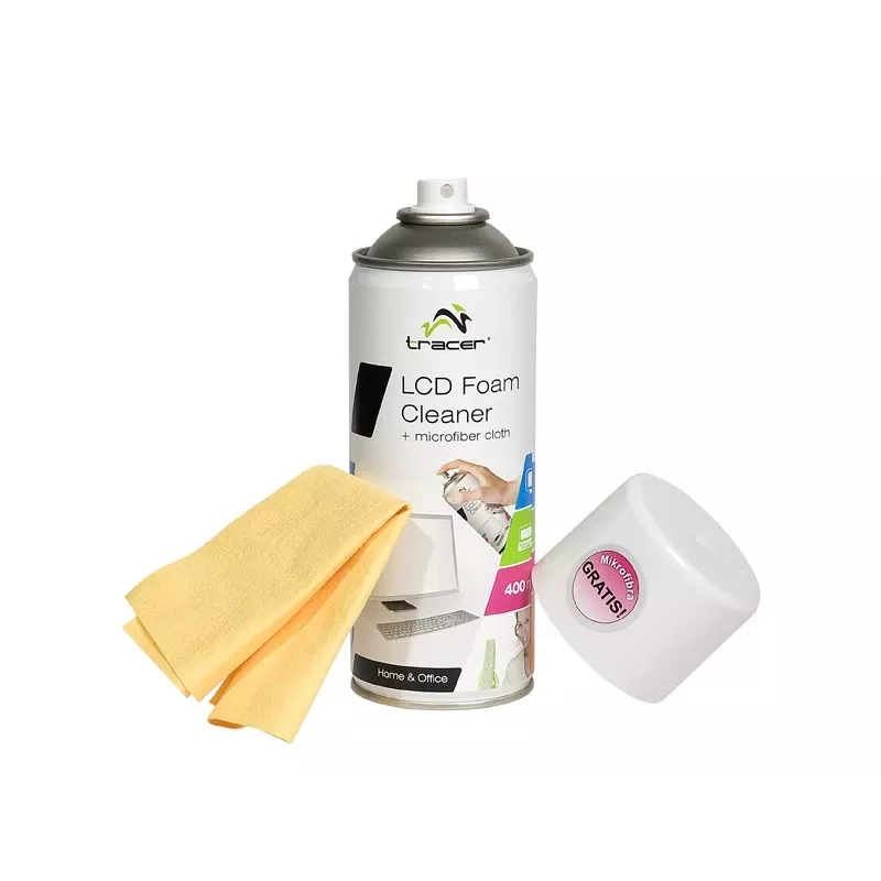 Espuma de limpeza para LCD 400 ml + pano de microfibra
