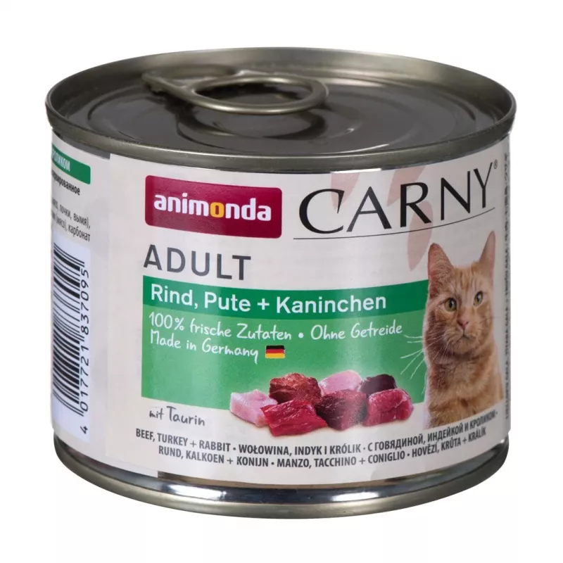 ANIMONDA Carny Adult Vaca, Peru e Coelho - Alimento húmido para gatos - 200 g