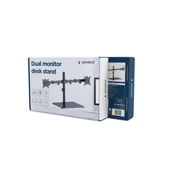 Suporte de secretária para monitor Gembird MS-D2ST-01 para 2 ecrãs, até 32 polegadas, VESA 75x75–100x100, carga máx. 18 kg, preto