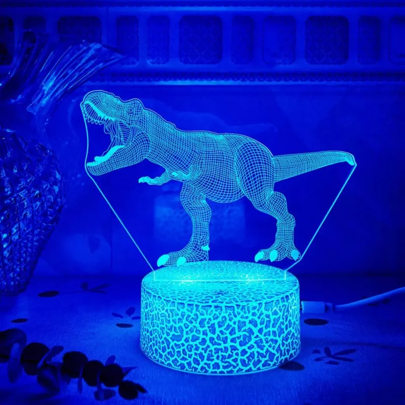 Lâmpada LED de mesa MANTA SNL117RGB decoração de luz 3D dinossauro RGB