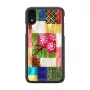 Capa para telemóvel iKins para iPhone XR — padrão de flores de cerejeira, preta
