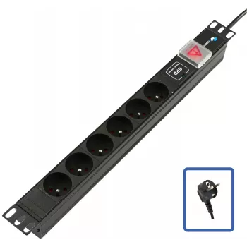 Régua de tomadas Lanview POWER STRIP 19 - 6 tomadas - 1U (TUPS047)
