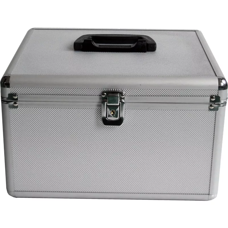 MEDIARANGE BOX76 - caixa de armazenamento - 300 discos - prateado - feltro - plástico - madeira - 120 mm - alumínio