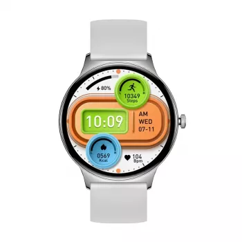 Smartwatch Colmi V89 prateado com Bluetooth e medidor de frequência cardíaca